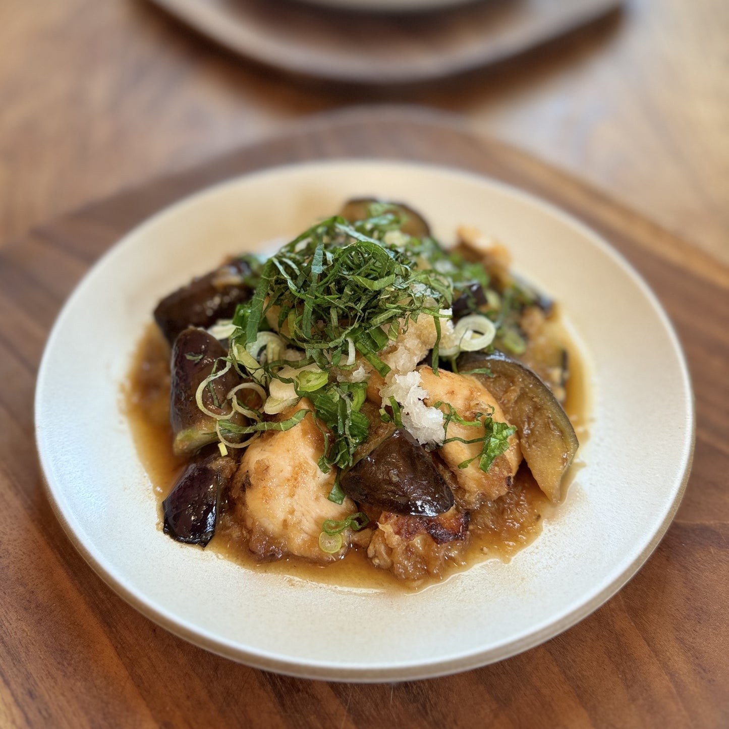 Eggplant & Chicken with Grated Daikon